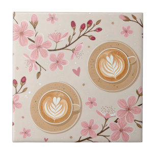Azulejo De Cerâmica Padrão de Cobertura de Café Flor de Cerejeira (7)