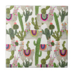 Azulejo De Cerâmica Padrão de Coleção de Llamarama<br><div class="desc">Desfrute deste novo padrão criativo de lama em um produto ou peça wallart para aprimorar e adicionar ao mundo ao seu redor. Artista: Victoria Borges</div>