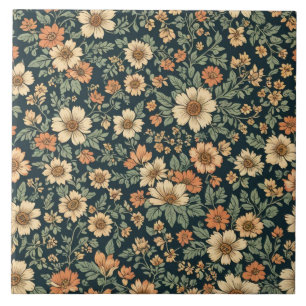 Azulejo De Cerâmica Padrão de colheita floral