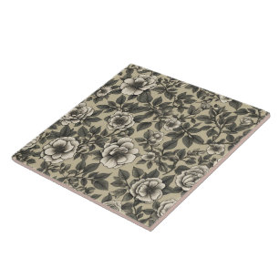 Azulejo De Cerâmica Padrão de colheita floral de Alpenrose