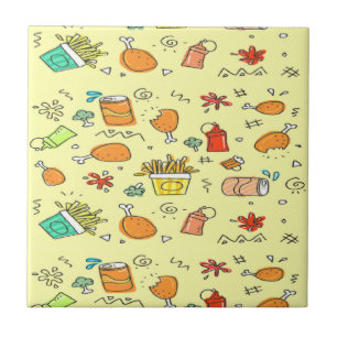 Azulejo De Cerâmica Padrão de comida e bebida