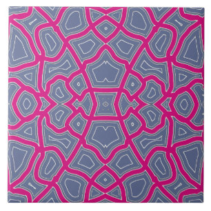 Azulejo De Cerâmica Padrão de Contorno Geo Abstrato Vibrante