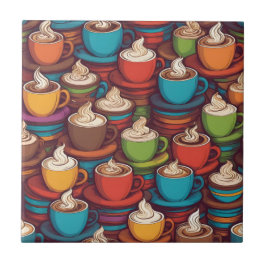 Azulejo De Cerâmica Padrão de copos coloridos