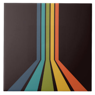 Azulejo De Cerâmica Padrão de cor retrorreflector do Groovy dos anos 7