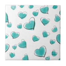 Padrão de Coração de Cor de Água Cóta