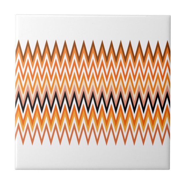 Azulejo De Cerâmica Padrão de Cores de Cores de outono (Frente)