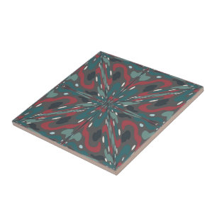 Azulejo De Cerâmica Padrão de Cores Tribais Nativas do Sudoeste
