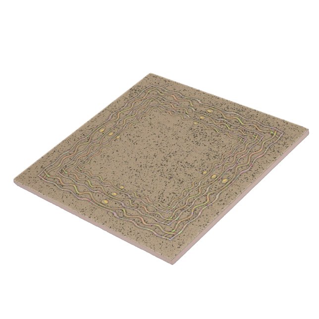 Azulejo De Cerâmica Padrão de Cork com Linhas onduladas (Lateral)
