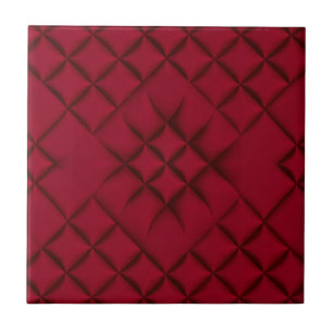 Azulejo De Cerâmica Padrão de Couro Revestido Vermelho Intenso