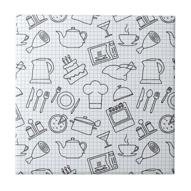 Azulejo De Cerâmica Padrão de cozinha 4 (Frente)