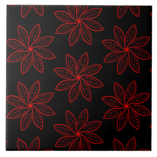 Azulejo De Cerâmica Padrão de Crimson em Preto