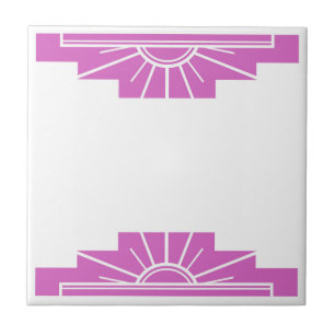 Azulejo De Cerâmica Padrão de Deco da Arte a Rosa Negrito