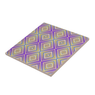 Azulejo De Cerâmica Padrão de Diamante Alternativo Roxo Índigo