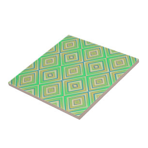 Azulejo De Cerâmica Padrão de Diamante Alternativo Verde Kiwi Lime