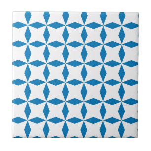 Azulejo De Cerâmica Padrão de diamante azul