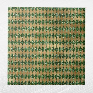 Azulejo De Cerâmica Padrão de Diamante Dourado Verde Elegante