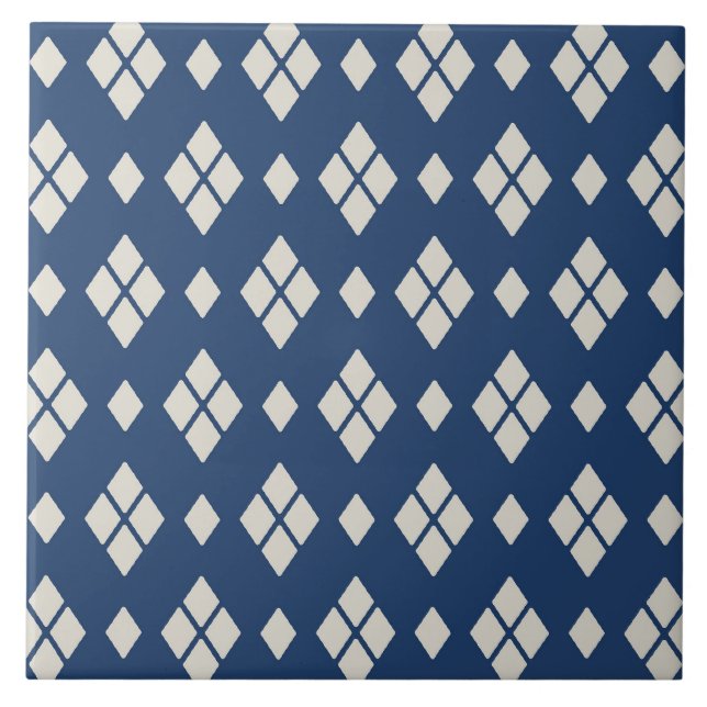 Azulejo De Cerâmica Padrão de Diamante Geométrico (Frente)