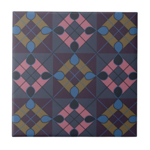 Azulejo De Cerâmica Padrão de Diamante Geométrico Colorido
