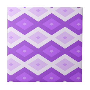 Azulejo De Cerâmica Padrão de diamante roxo brilhante