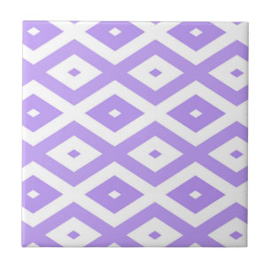 Azulejo De Cerâmica Padrão de diamante roxo e branco