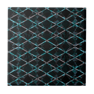 Azulejo De Cerâmica Padrão de diamante texturizado azul