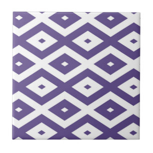 Azulejo De Cerâmica Padrão de diamante ultra violeta e branco