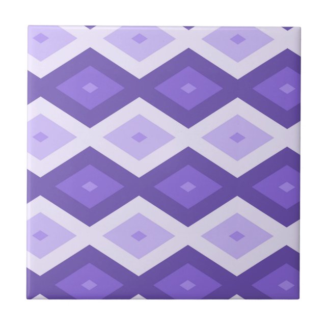 Azulejo De Cerâmica Padrão de diamante violeta (Frente)