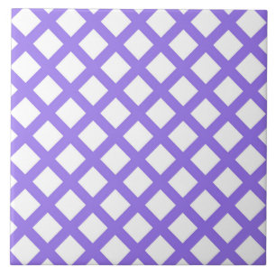 Azulejo De Cerâmica Padrão de Diamante Xadrez Branco Roxo