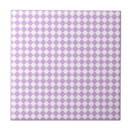 Azulejo De Cerâmica Padrão de Diamante Xadrez Branco Roxo