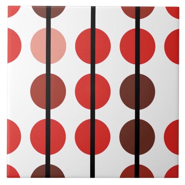 Azulejo De Cerâmica Padrão de distribuição de Bolinhas vermelho e cast (Frente)