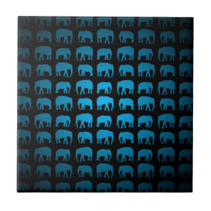 Azulejo De Cerâmica Padrão de Elefante Azul