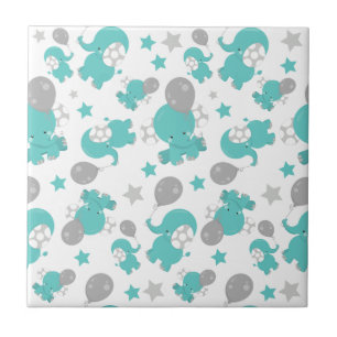 Azulejo De Cerâmica Padrão De Elefantes Azuis, Elefantes Cutes, Estrel
