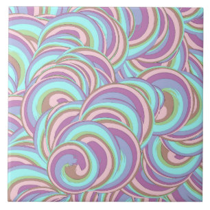 Azulejo De Cerâmica Padrão de Espirais Multicoloridas