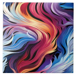 Azulejo De Cerâmica Padrão de espiral de coloração d'água vibrante