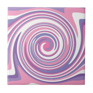 Azulejo De Cerâmica Padrão de espiral rosa e roxo