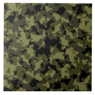 Azulejo De Cerâmica Padrão de estilo militar da Camouflage
