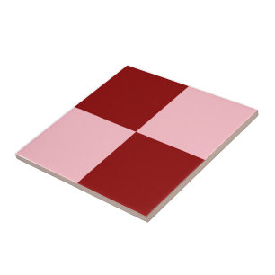Azulejo De Cerâmica Padrão de Estilo Quadrado Vermelho e Rosa Suave