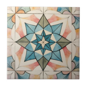 Azulejo De Cerâmica Padrão de Estrela Explosiva Atômica Moderno de Mea