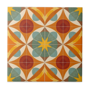 Azulejo De Cerâmica Padrão de Estrela Explosiva Moderno de Meados do S