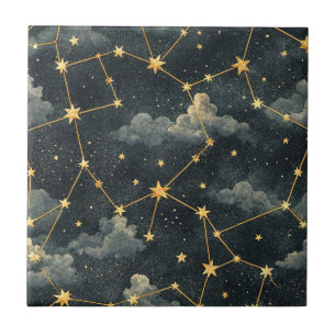 Azulejo De Cerâmica Padrão de Estrelas da Constelação Celeste (1)