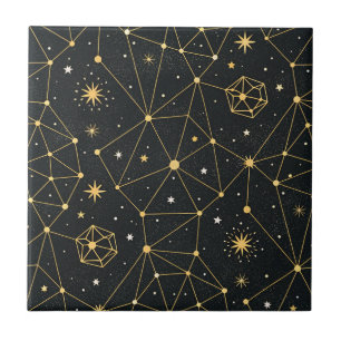 Azulejo De Cerâmica Padrão de Estrelas da Constelação Celeste (3)