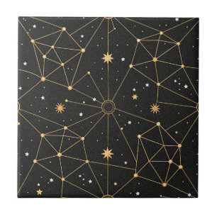 Azulejo De Cerâmica Padrão de Estrelas da Constelação Celeste (4)
