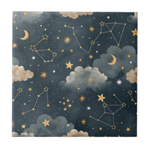 Azulejo De Cerâmica Padrão de Estrelas da Constelação Celeste (7)