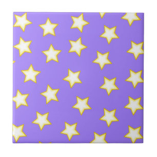 Azulejo De Cerâmica Padrão de Estrelas Geométricas Branco Roxo