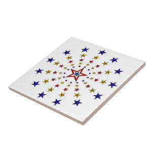 Azulejo De Cerâmica Padrão de Estrelas Patrióticas