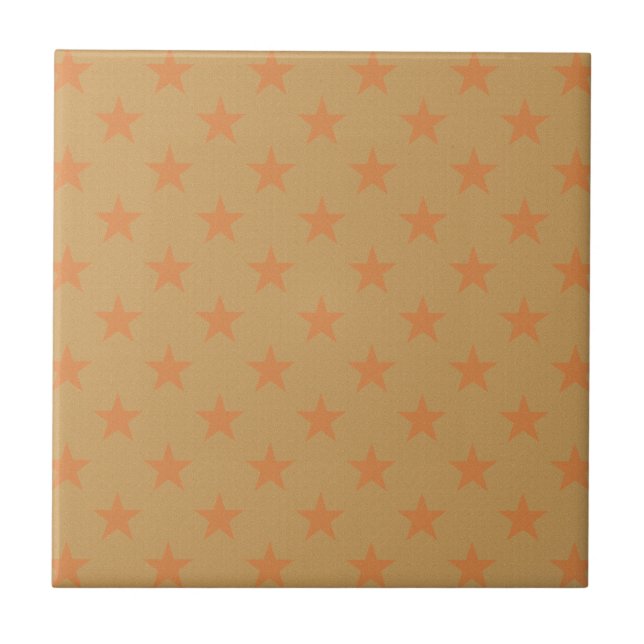 Azulejo De Cerâmica Padrão de estrelas vermelhas (Frente)