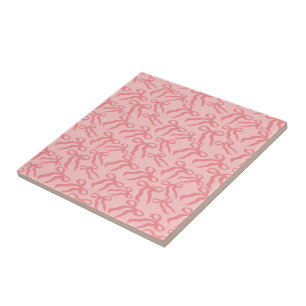 Azulejo De Cerâmica Padrão de faixa contínua em rosa charme e rosa chá