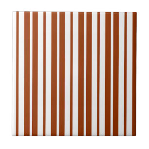 Azulejo De Cerâmica Padrão de Faixa Vertical Branco Castanho