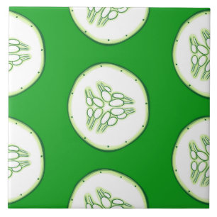 Azulejo De Cerâmica Padrão de fatias de pepino