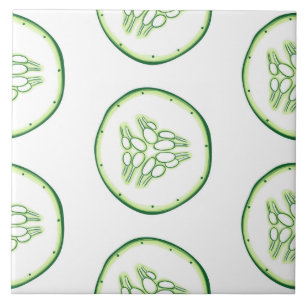 Azulejo De Cerâmica Padrão de fatias de pepino